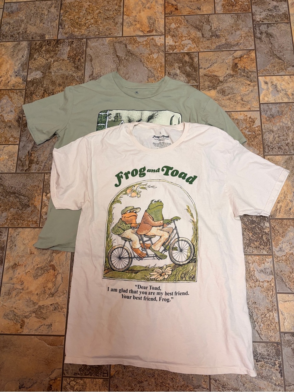 Frog and Toad Are Friends Short Sleeve T-Shirts Combo - Sage Green and White